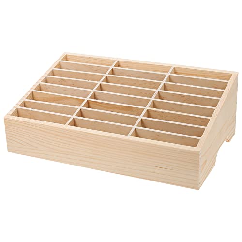Operitacx Wooden Multi-grid Phone Storage Box Mobile Phone Organizing Holder for Office and Classroom Cell Phone Rack and Display Organizer for Home Supplies and Repair Shops