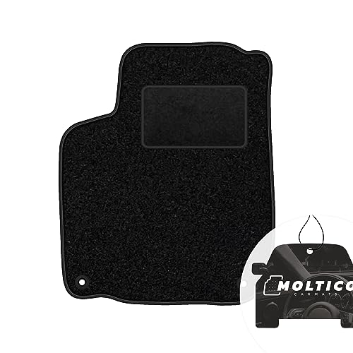 moto-MOLTICO Fahrer Fußmatte Auto Velours Fahrerseite Autoteppiche Schwarz Fahrermatte 1-teilig...