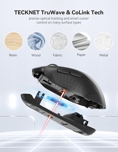 Image of Wireless Mouse TeckNet 2.4G Optical Mouse with USB Nano Receiver for Notebook, PC, Laptop, Computer, 18 Month Battery Life, 3 Adjustable DPI Levels: 2000 /1500 /1000 DPI (Grey)