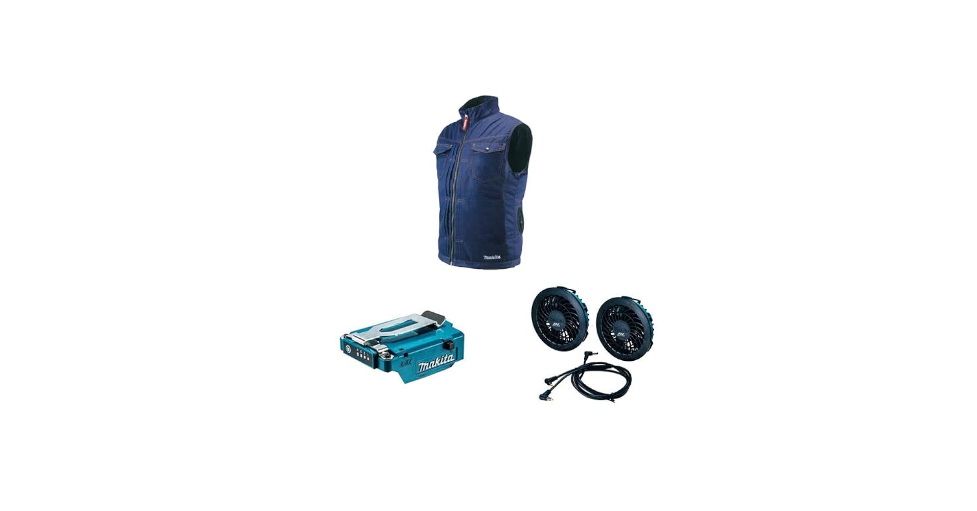 マキタ充電式ファンベスト3点セット★新品未使用 マキタ FV412DZ + A-72126 A-72132 充電式ファンベスト 3点