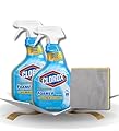 Clorox Bathroom Cleaner with Bleach Spray 30 oz Bundle with Microfiber Cloth - Powerful Bleach Foamer for Mold, Mildew, and Soap Scum Removal - (3 Items)