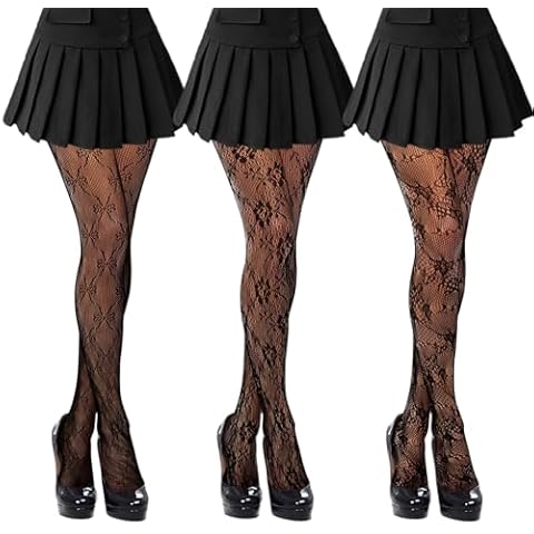 Neyeau Women's Black Floral Patterned Tights Cover