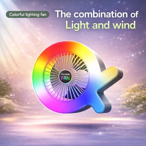 Image of One94Store Fish-Shaped Portable USB Table Fan, 1200mAh Rechargeable Mini Fan with 3 Wind Speed, Up to 4Hrs Runtime, Low Noise Lightweight Desktop & Handheld Cooling Fan for Home, Office (White)