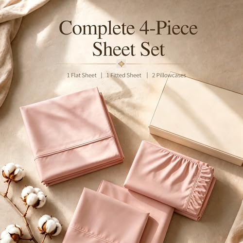 Image of MEISHANG 1000TC Egyptian Cotton Sheets King, 18-24 inch Extra Deep Pocket | 1000TC Egyptian Cotton Sheets, Sateen Weave, Ultra Soft & Breathable, OEKO-TEX Certified