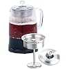 Rosenstein & Söhne Teekocher mit Sieb: 2in1-Glas-Teebereiter & Wasserkocher, Edelstahl-Sieb, 800 Watt, 1,2 l (Elektrischer Teekocher)