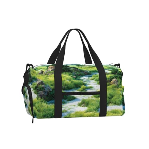 Sac à bandoulière idéal pour voyage et randonnée en plein air avec Green Grassland