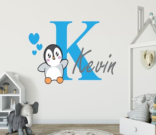 CuteDecals Love Penguin Custom Name - Personalize Penguin Name Wall Art - Unisex Wall Decal for...