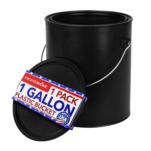 1 Gallon Plastic Paint Bucket with Metal Handle