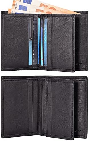 Amazon Brand - Eono Men and Women Genuine Leather Wallet for Slim Leather RFID Blocking System in Brown Minimalist Wallet