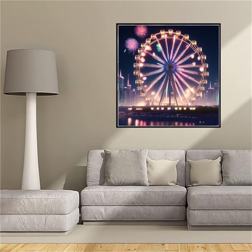Peinture Diamant Adulte Grande Roue 5D Diamond Painting Kit Complet 70x70cm