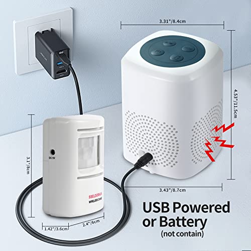 S SELDORAUK Hund Barking Alarm, Hundegebell Bewegungsmelder, 110dB, 6 Hundebellen, Drahtlos Infrarot, Besucher Erinnerung, Abschreckung Dieben,Wildtieren,Für Innenhof,Haus(1 Empfänger+3 Detektor)