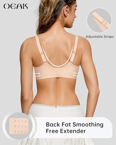 Image of OEAK Womens Wireless Jelly Bras Scalloped Push Up No Underwire Bralette Supportive Tshirt Bra Seamless Comfortable Bras
