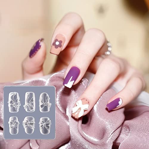 Sunfairy 26 Stück/Set von Silikon-Nagelkunst-Formen, Schleife, geschnitzte Nägel, Kristall-Gelee, Nagelschmuck, 3D-Harz… – Bild 5