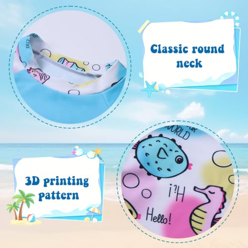 Image of Girls Swimsuit Two Piece Rash Guard Set for 4-14 Years UPF 50+ UV Protective Long Sleeve Swimwear