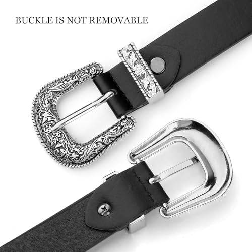 SUOSDEY Women's Leather Belts for Jeans Belt with Vintage Metal Buckle Belt for Women4