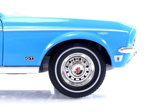 Greenlight 1968 Ford Mustang Fastback Azul Sierra 1:18 miniatura 6