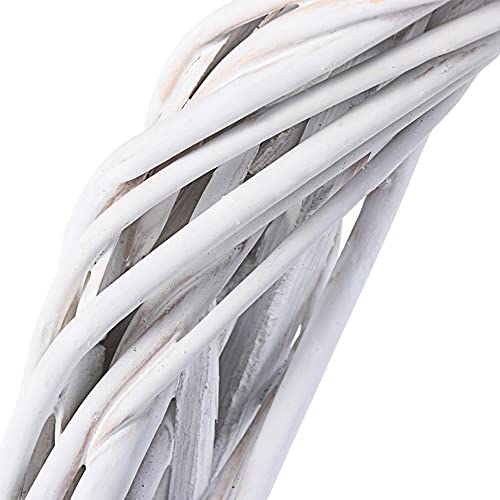 Natural Rattan Wreath, White Wicker Garland Christmas Rattan Wreath Garland Decoration For Diy Xmas Craft Or Wedding Party Decor(20Cm) #TOP6