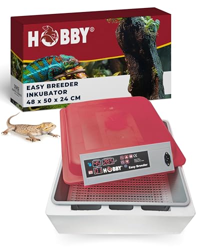 Hobby Terraristik Easy Breeder I Inkubator für Reptilieneier I Digitaler Brutkasten für Echsen Schlangen & weiteren Reptilienarten I Brustmaschine für bis zu 18 Inkubationsbehälter I Inkubationsbox