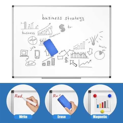 image for SunyesYoon Magnetic Dry Erase Whiteboard 48 x 36 Inch - 4 x 3 Large Wh
