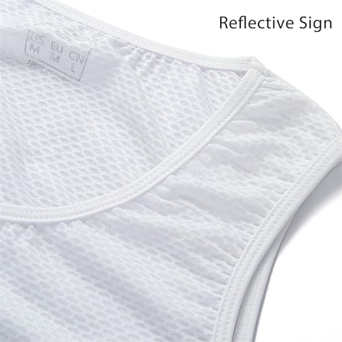 Celanisai Chaleco de ciclismo para hombre, camiseta de compresión de malla, reflectores, chaleco cortavientos, transpirable, sin mangas, camiseta funcional de secado rápido, camiseta interior ajustada