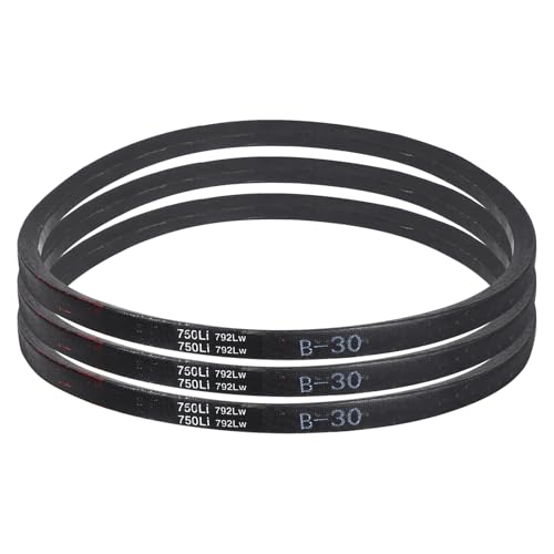 Image of uxcell 3 Pack B30 Classic Wrapped V-Belt, 32 inch Outside Circumference Wrapped Industrial Rubber V-Belt B Profile V-Belt for Industrial Machinery Equipment, Black