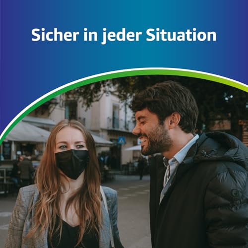 ADESTE – 100x schwarze Einweg OP Masken Typ IIR, 3-lagig, spritzwassergeschützt, konform mit UNI EN 14683:2019+AC:2019, BFE >98%