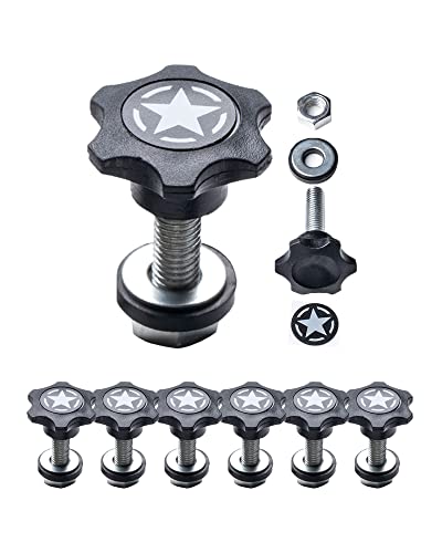 GP Star Thumb Screws, M8 Bolt Set for Easy Jeep Top Removal Lift & Cargo Cover Installation, Compatible with Tie Downs, Jeep Wrangler Accessories for Jeep Wrangler, 6 Packs - GPCA