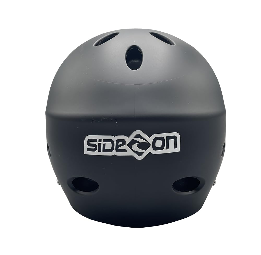 Side On Pro Wassersport Helm Schwarz Verstellbar Wakeboard Kajak Windsurf Kite Surf Belüftungsöffnungen