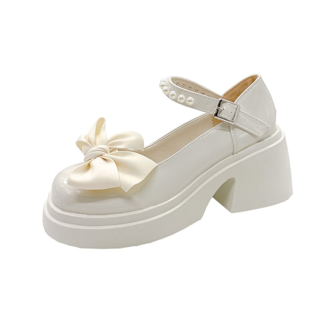 Womens Platform Mary Janes Shoes Sweet Toe Ankle Lolita Gothic Pumps Chunky Patent Leather — view 41