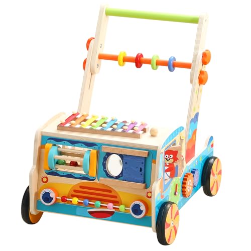 Promise Babe 木製 ベビーファーストウォーカー アイムトイ 多機能 指先遊び カタカタ 手押し車 ておしくるま つかまり立ち よちよち歩き 知育 赤ちゃん 室内 男の子 女の子 幼児 1歳 誕生日 お祝い プレゼント