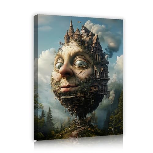 Toile art mural CHERHERART peinture portrait visage cadre intérieur