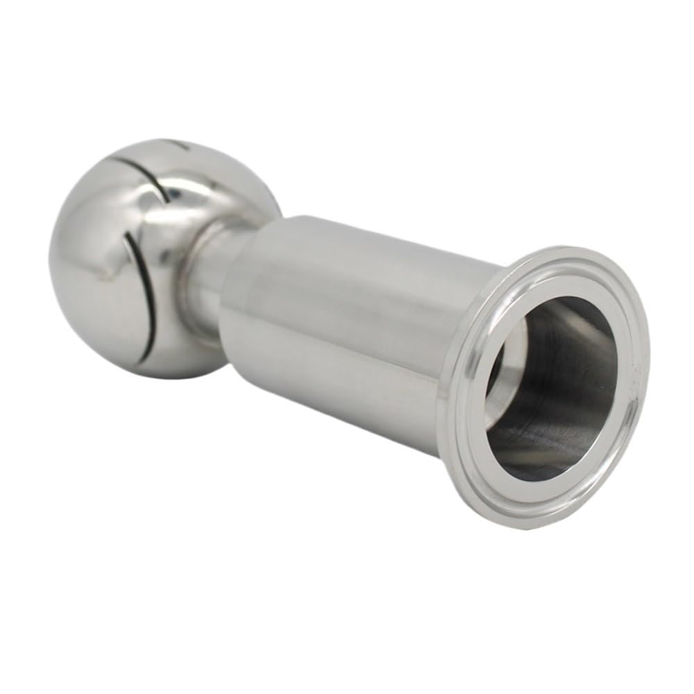 Stainless Washing Spray SS304 Stainless Steel Rotary Cleaning Ball, Three Clip Sanitary Spray for Tank 1pc(38x50.5mm)