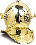 18" Deluxe Polished Brass & Copper Mark V Dive Helmet