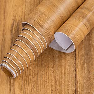Image of COSNIGHT 15.7 inch x786 inch Wood Grain Wallpaper Peel and Stick Vinyl Film Self Adhesive Decor Wall Paper for Cabinet Drawer Shelf Liner Easy to Clean