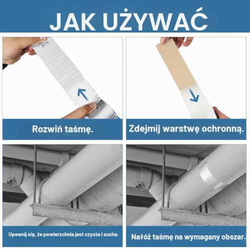 flintronic Taśma butylowa, 10 cm x 5 m, wodoszczelna taśma klejąca, kauczuk butylowy, folia aluminiowa, taśma uszczelniająca samoprzylepna do szczelin dachowych, pęknięć powierzchni, szczelin