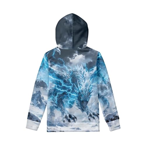 Image of WELLFLYHOM Boys Hooded Sweatshirts Hoodie Pullover Cool Graphic Crewneck Blouses Size 6-16