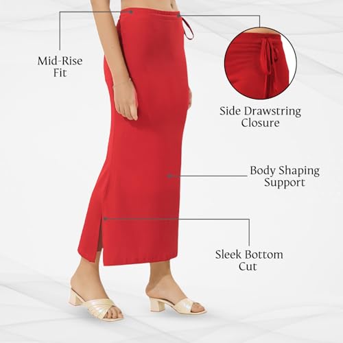 Image of TRASA Womens Saree Shapewear Petticoat, Cotton Lycra Petticoat, Skirts for Women, Shape Wear Dress for Saree
