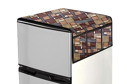 Image of Stylista Refridgerator top Cover Suitable for Samsung RT28C3452CU /HL, 236 Liter Fridge, Dimension (WXD) 65x111 CM, Seamless Pattern Brown