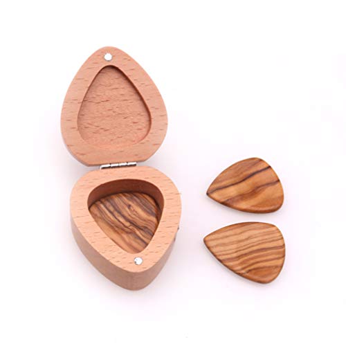 FARUTA Lot de 3 médiators en bois pour guitare acoustique, électrique, ukulélé – Boîte de rangement en forme de cœur - Les Beatles, Paul McCartney, John Lennon, RIngo Starr, George Harrison FARUTA Lot de 3 médiators en bois pour guitare acoustique, électrique, ukulélé - Boîte de rangement en forme de cœur – Image 5