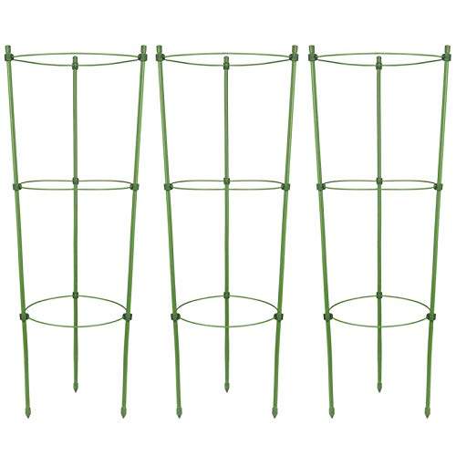 OCEANPAX 3 Pack Plant Support Cages 18 Inches Plant Cages with 3 Adjustable Rings