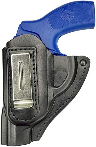 VlaMiTex Leather Holster Revolver J Frame S Fits Smith & Wesson 31/34/36/38/43/60/351/360/442/637/638/640/642/649 Chiefs Special/Ruger LCR/Taurus 85 and 856 / Kimber K6S (IWB 11Li - Left Handed)
