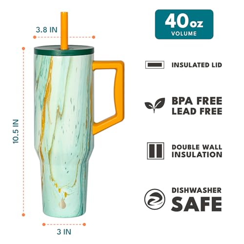 Image of Elemental Spill Proof 40oz Insulated Tumbler with Handle & Straw Travel Mug