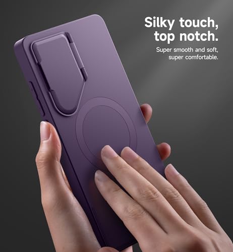 Image of SURITCH for Samsung Galaxy S26 Ultra Phone Case, Magnetic Protective Cover with Camera Cover & Adjustable Metal Kickstand for Galaxy S26 Ultra -Dark Purple