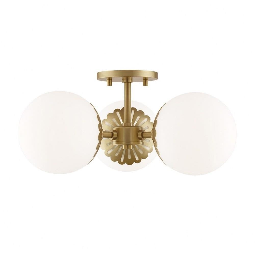 Mitzi H193603-AGB Paige - 3 Light Semi Flush 7.75 inches Tall and
