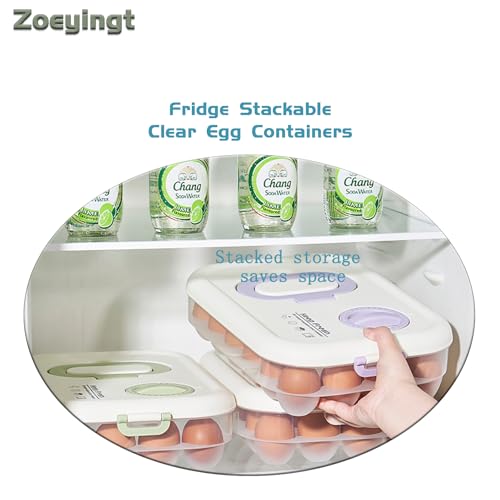 image for Zoeyingt Egg Organizers for Refrigerator with Lids and Handle Home Kit