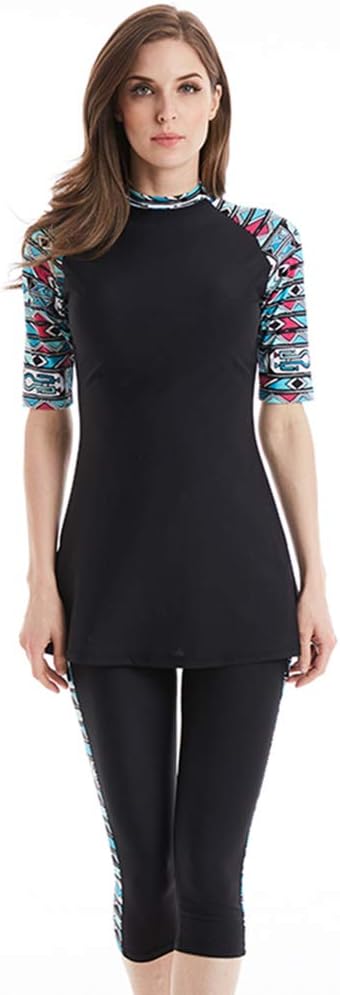 Modest Swimwear for Women Short Sleeve Swimsuit Burkini Modesty Swimming Costume Rash Guard Surfing Suit Beachwear