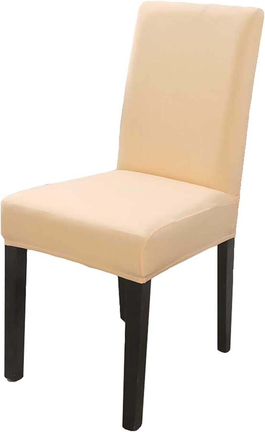 Chair Covers Stretch Universal Removable Washable Spandex Protector Seat Covers Slipcover for Dining Room Hotel Party Banquet (Cream,Set of 8)