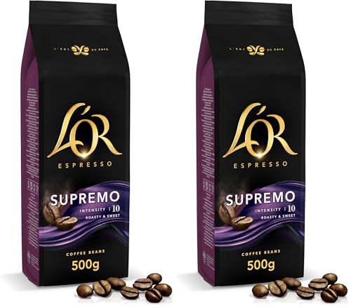 L'OR Café Grano Supremo | Mezcla | Intensidad 10 | 500g (Paquete de 2)