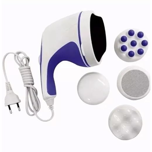 Massageador Elétrico 2.500 RPM e quatro acessrios, Portátil 110V para alívio muscular, Drenagem Linfática, Celulite, Alívio de Tensões e Modelagem Corporal