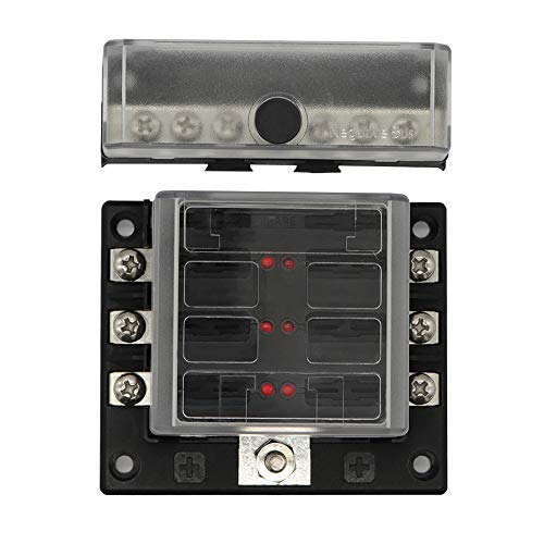 RuleaxAsi Porta-fusíveis da lâmina da caixa de fusíveis de 6 vias Terminal de porca do parafuso de 6